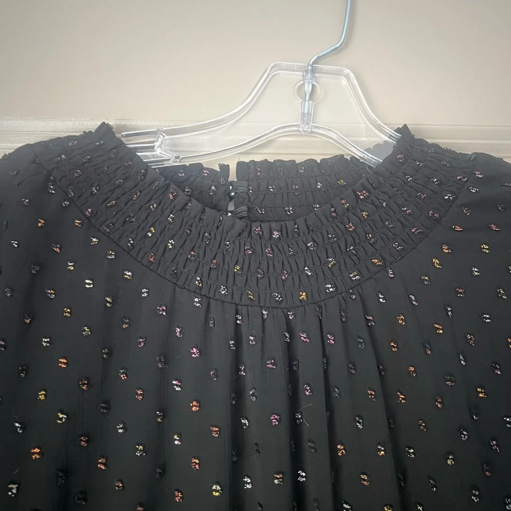 Torrid Mini Clip Dot Blouson Long Sleeve Dress - Picture 6 of 12